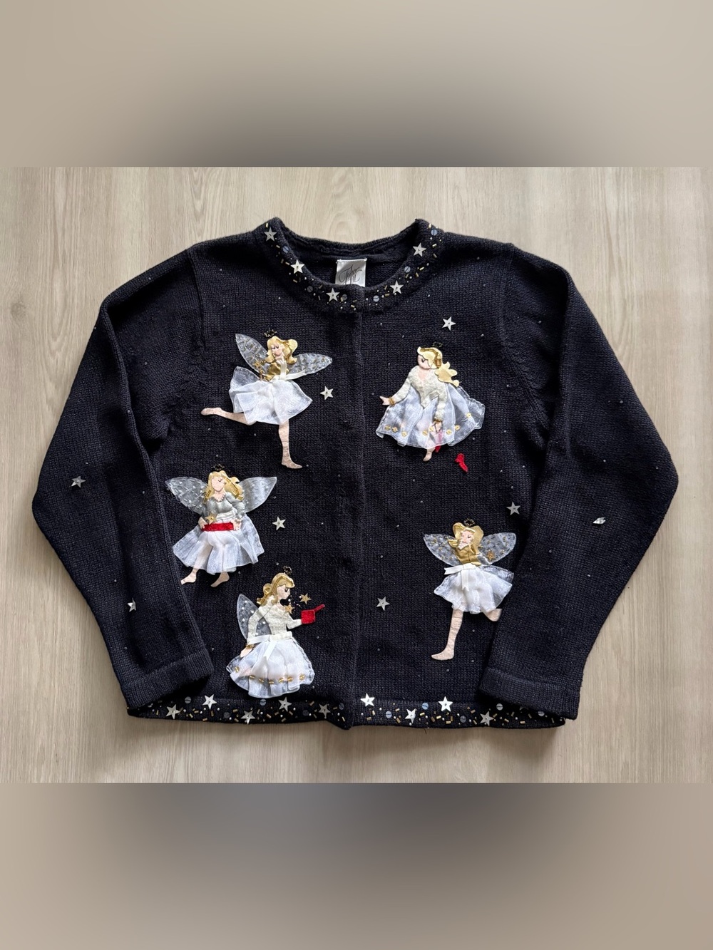 Vintage Fisher Hill Angels Christmas Cardigan Sz M
